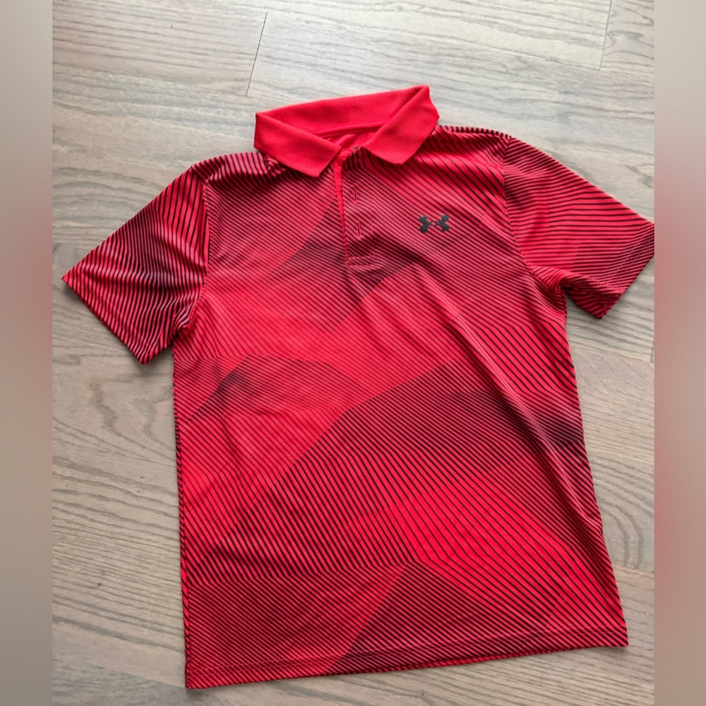 Under Armour Red Polo Shirt Youth Medium